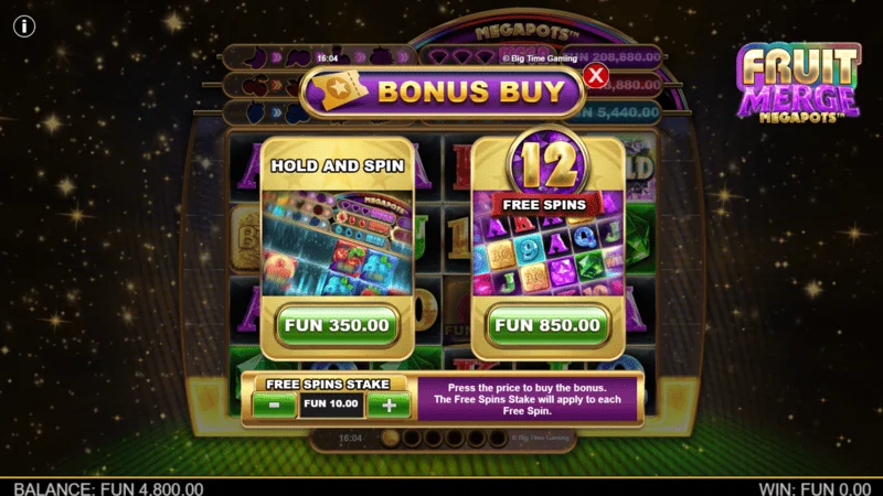 Fruit Merge Megapots - ventana de compra de bonos